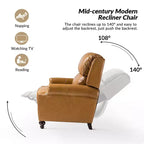 Set aus 2 modernen Elisabete-Sesseln mit hoher Rückenlehne aus echtem Leder und Vintage-Nagelkopfbesatz für Wohnzimmer und Schlafzimmer| ART OF LIVING DESIGNS