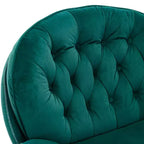Okak Samt-Sessel mit Hocker, moderner armloser Wohnzimmersessel im Mid-Century-Stil, weicher und bequemer Sessel zum Fernsehen und Spielen