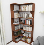 Eckbücherregal aus Holzwerkstoff mit 6 Ablagen