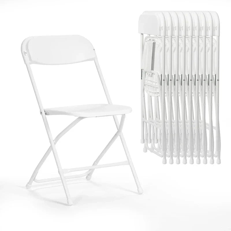 10er-Pack Kunststoff-Klappstühle mit einer Tragfähigkeit von 350 lb für Veranstaltungen, Büro, Hochzeiten, Partys, Picknicks und Küche