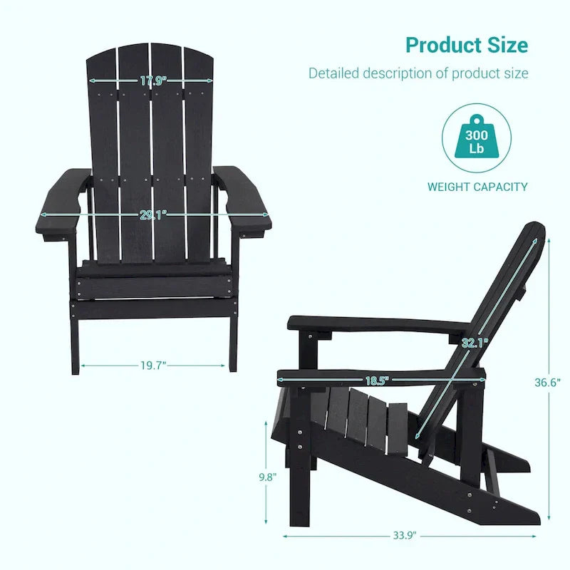 Bonosuki weerbestendige Adirondackstoelen van hout voor buiten, set van 4