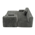 Cloud-Ecksofa, modernes Polstersofa mit 2 Zierkissen, frei kombinierbares Sofa, modulares L-förmiges Ecksofa