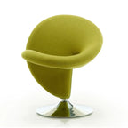 Fauteuil d’appoint pivotant Manhattan Comfort Curl en chrome et mélange de laine (lot de 2)