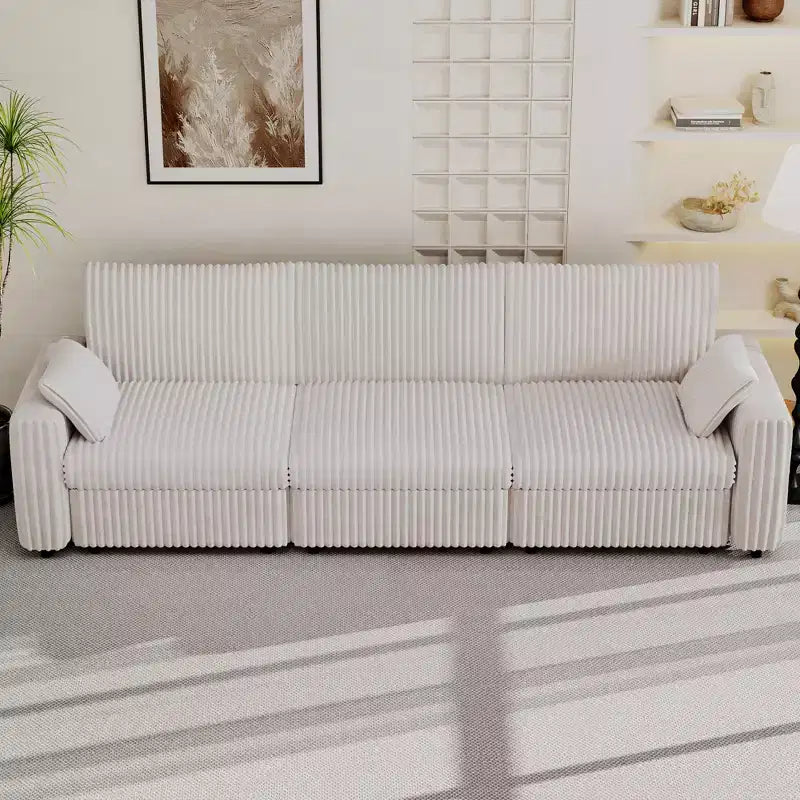 Canapé sectionnel modulaire en velours côtelé Dyonery avec housses lavables