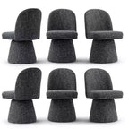 Set aus 6 modernen, um 360° drehbaren, armlehnenlosen Esszimmerstühlen mit Sockelbasis, eleganten Akzentstühlen für Küche, Esszimmer oder Büro – Panipeachy