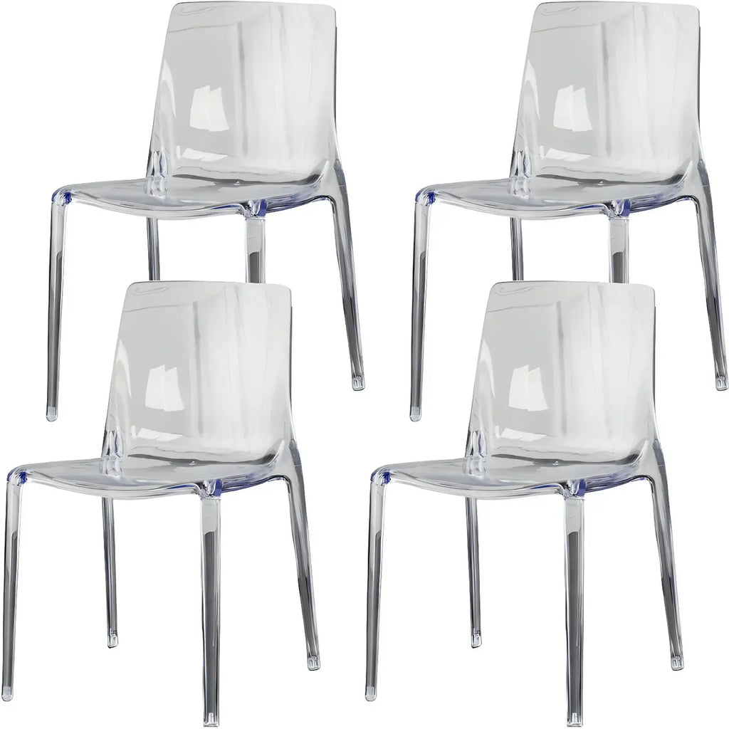 Amber Acrylic Armless Low Back Dining Chair