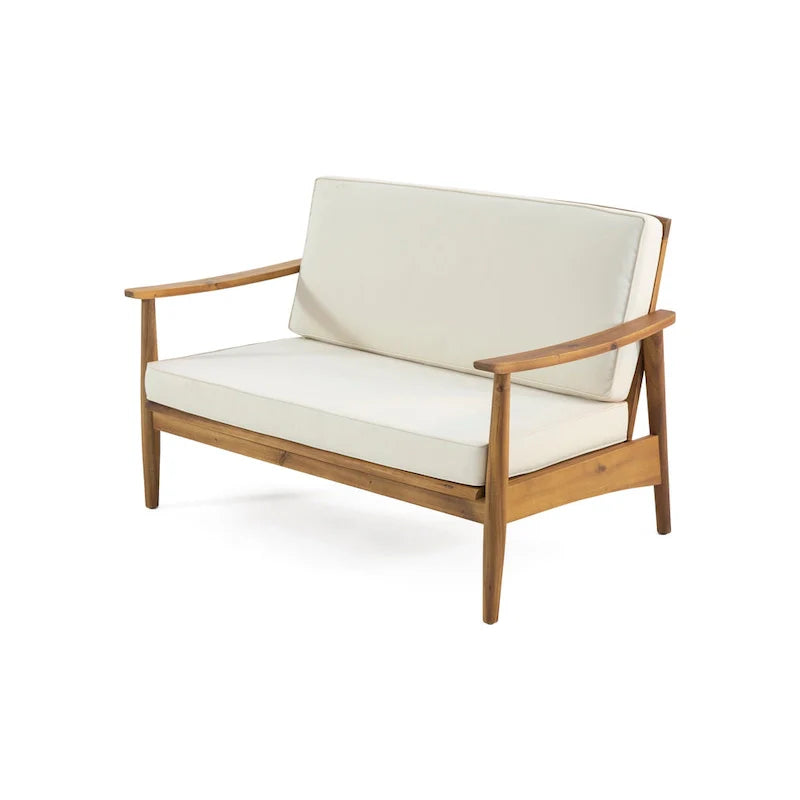 Willowbrook Outdoor Acacia Wood 4 Seater Chat Set by Christopher Knight Home