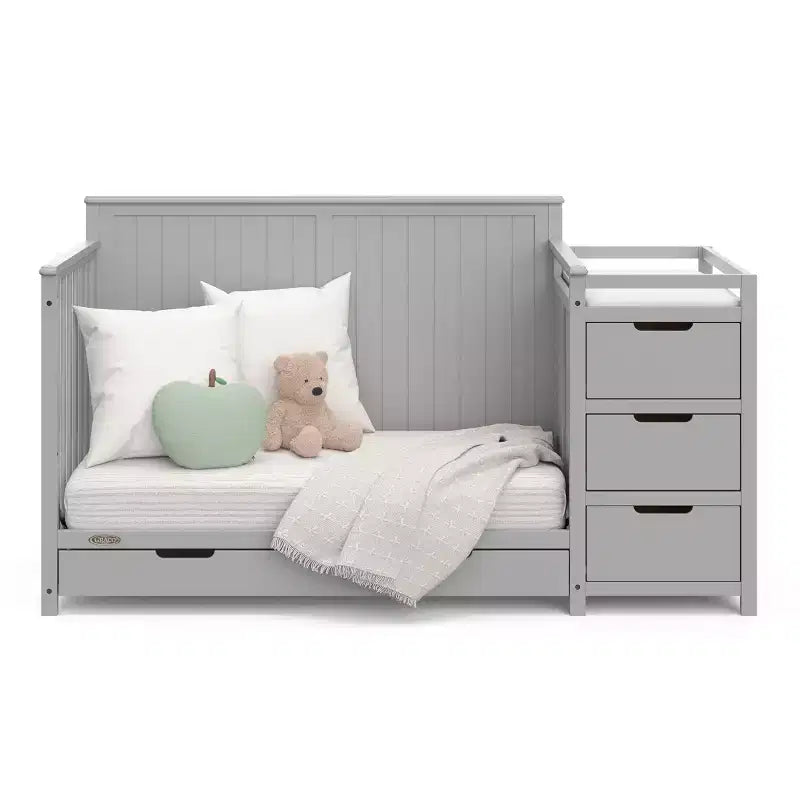 5-in-1 converteerbaar babybedje en commode met lade