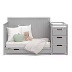 5-in-1 converteerbaar babybedje en commode met lade