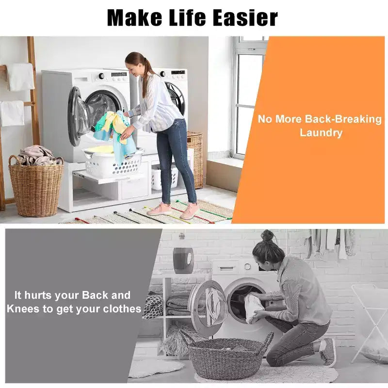 Socles pour lave-linge et sèche-linge GDLF, support universel avec tablette coulissante, blanc