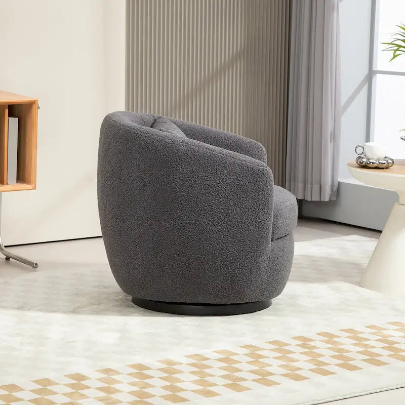 Gepolsterter drehbarer Clubsessel mit Stauraum, moderner Beistellsessel für Wohnzimmer, Schlafzimmer, Büro oder Leseecke