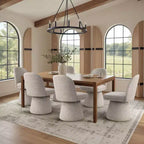 Set aus 6 modernen, um 360° drehbaren, armlehnenlosen Esszimmerstühlen mit Sockelbasis, eleganten Akzentstühlen für Küche, Esszimmer oder Büro – Panipeachy