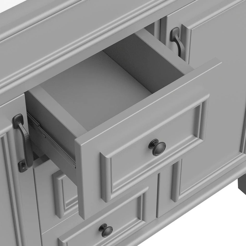 Meuble-lavabo moderne de salle de bains de 36 po avec vasque sur plan, armoire à miroir, 2 portes et 2 tiroirs