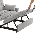 Loveseat-Schlafsofa 4-in-1 mit Armlehnen und Aufbewahrungstaschen, multifunktionales getuftetes Ausziehsofa mit verstellbarer Rückenlehne