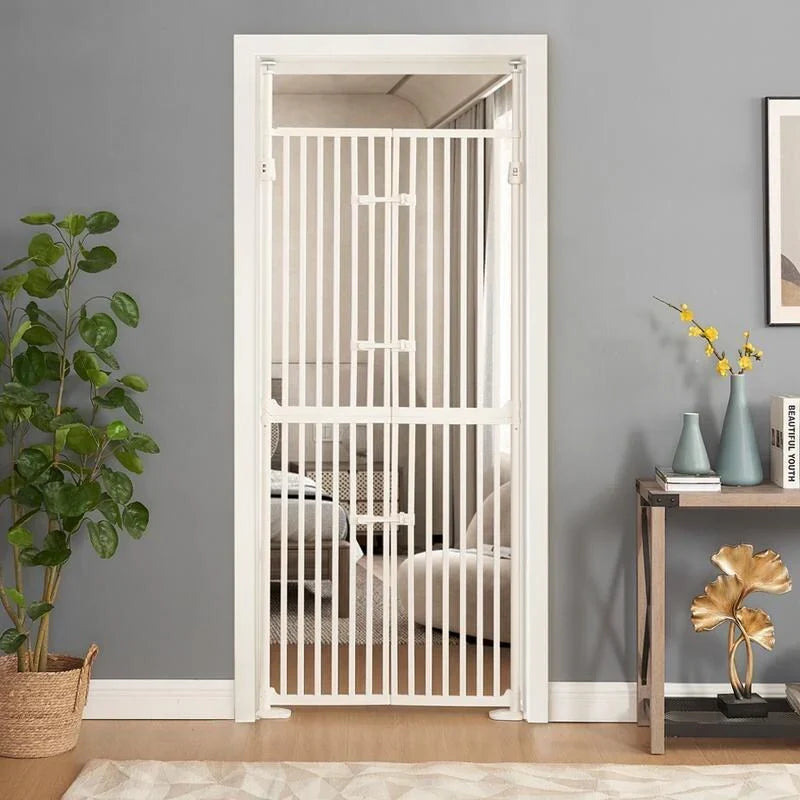 unipaws extra hoog katten- en huisdierenhek van 74 inch hoog met deuren en vergrendelingen