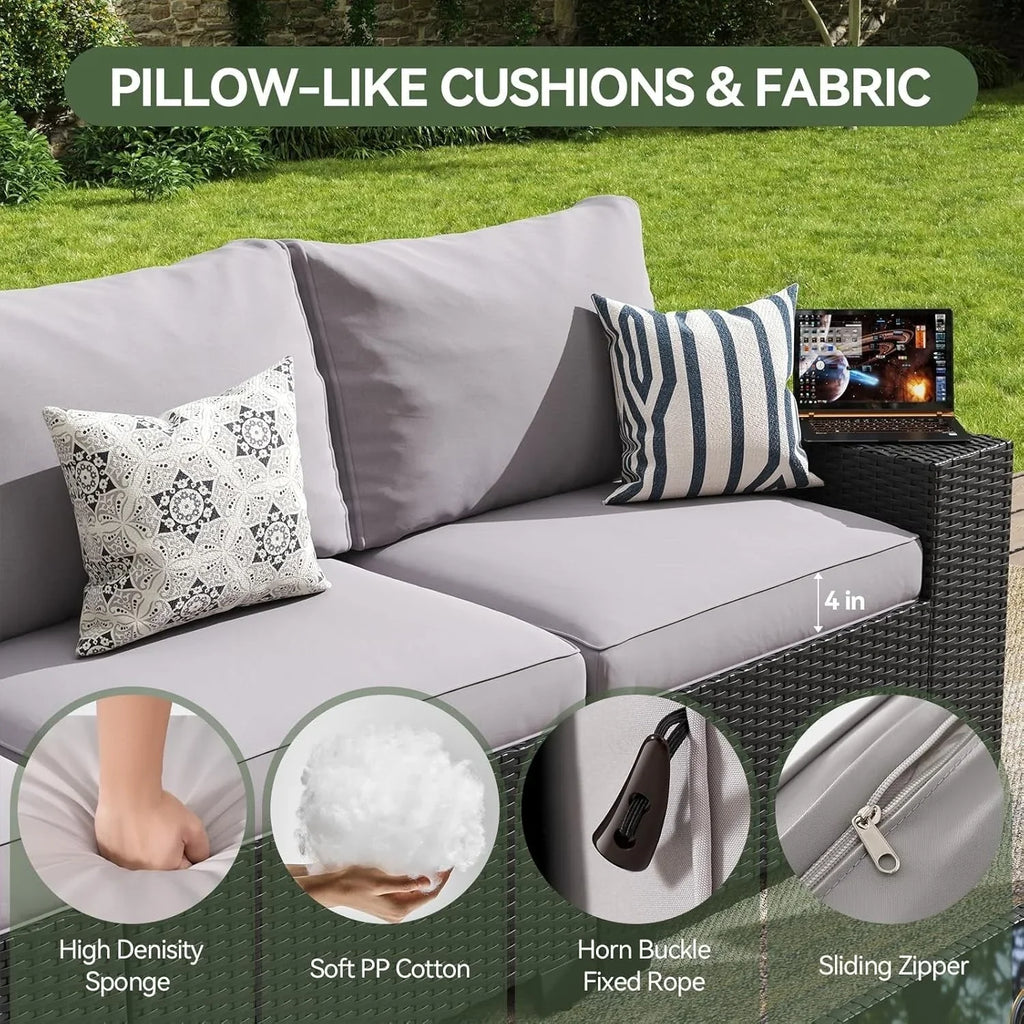 Outdoor Patio Furniture Sets with 4in Thicken Cushion
