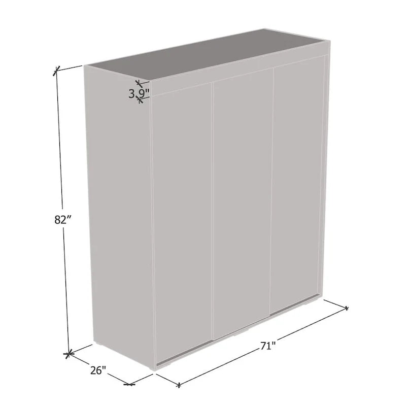 Strick & Bolton Suger 3-door Mirrored Armoire