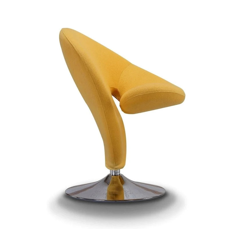 Fauteuil d’appoint pivotant Manhattan Comfort Curl en chrome et mélange de laine (lot de 2)
