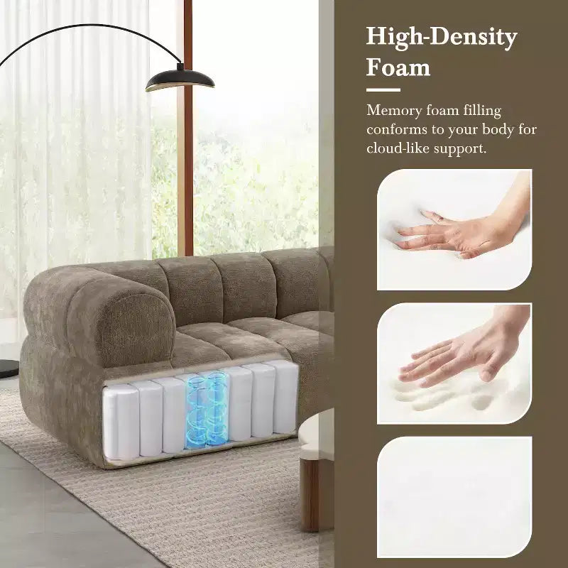 Christopher Knight Home Keri 122 modernes L-förmiges Ecksofa aus hochelastischem Schaumstoff mit niedriger Rückenlehne