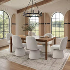 Set aus 6 modernen, um 360° drehbaren, armlehnenlosen Esszimmerstühlen mit Sockelbasis, eleganten Akzentstühlen für Küche, Esszimmer oder Büro – Panipeachy