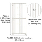unipaws extra hoog katten- en huisdierenhek van 74 inch hoog met deuren en vergrendelingen