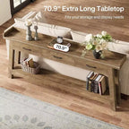 Table console Lantine à 2 niveaux avec 3 tiroirs, console de 70,9 avec rebord surélevé et étagères de rangement pour le salon, le couloir ou l’entrée