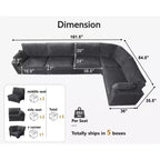 Dyonery Modular Corduroy Sectional Sofa with Washable Covers