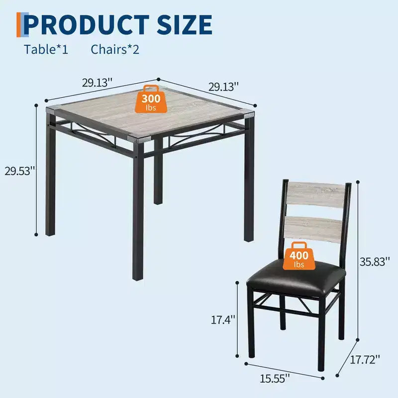 Ensemble de table à manger pour 4 personnes avec 4 chaises rembourrées, ensemble de table de cuisine en bois de 5 pièces avec protection d’angle pour cuisine, appartement ou petit espace