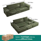 Canapé modulable Cloud convertible, confortable, en velours côtelé, avec assise profonde et coussins hauts, montage facile