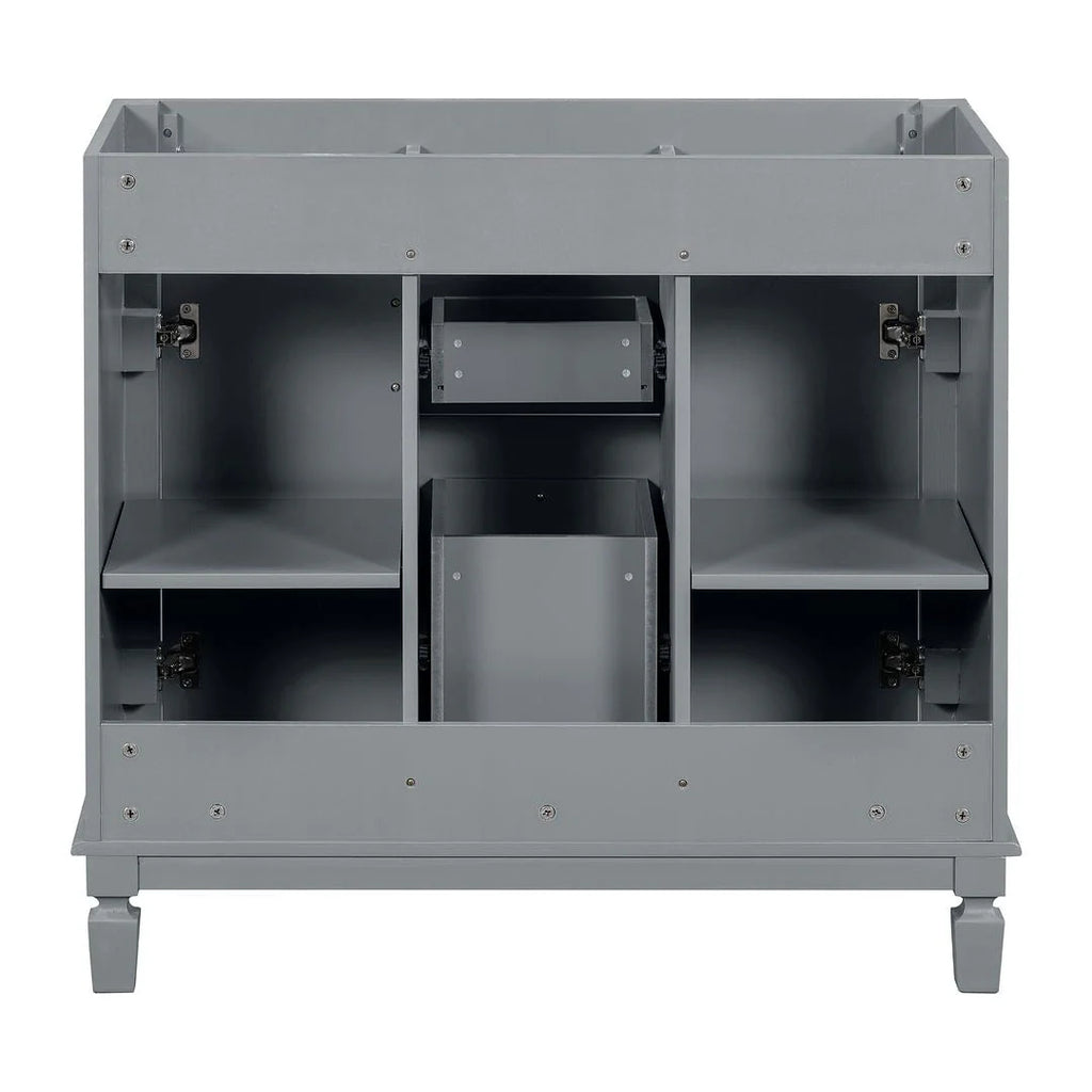Meuble-lavabo moderne de salle de bains de 36 po avec vasque sur plan, armoire à miroir, 2 portes et 2 tiroirs