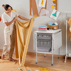 Table de bricolage réglable en hauteur avec étagères de rangement, table de découpe pliante mobile pour bureau à domicile, salle de couture ou atelier créatif