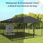 W 118 x D 118 x H 70 grote hondenkennel voor buiten, stevige hondenkooi met waterdicht dak
