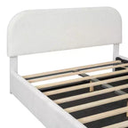 Lit rembourré queen size avec rangement relevable - blanc