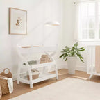 Table à langer Comfy Cubs pour bébé - construction robuste en bois, style intemporel avec deux étagères ouvertes pour les essentiels de bébé