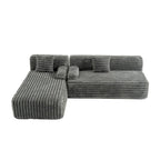 Cloud-Ecksofa, modernes Polstersofa mit 2 Zierkissen, frei kombinierbares Sofa, modulares L-förmiges Ecksofa