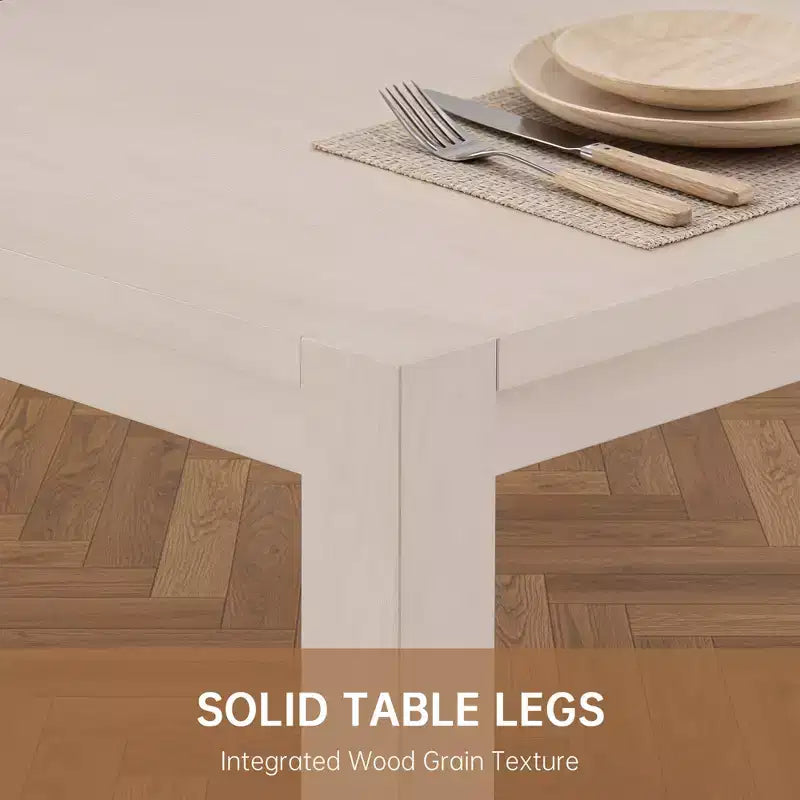 Ensemble de salle à manger moderne - table de 80 et 6 chaises rembourrées, structure en bois massif, capacité de la table de 400 lb, montage facile