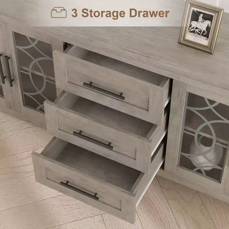 Meubles TV avec tiroirs de rangement, meuble de divertissement TV, console TV pour le salon ou la chambre, armoire de rangement