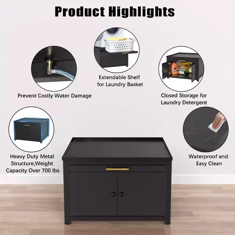 Black / White Heavy-Duty Metal Washer & Dryer Pedestal Stand ?C Single Unit, Anti-Vibration