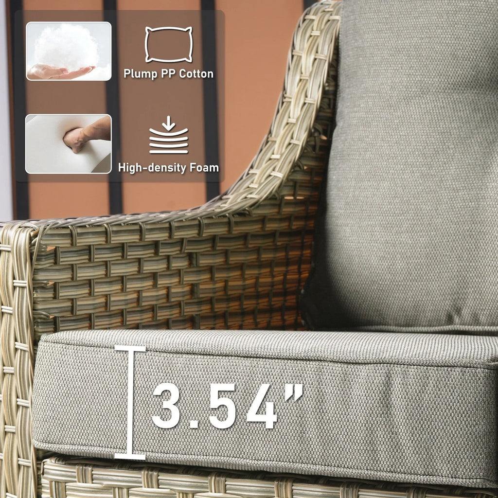 Ensemble de 2 fauteuils de jardin d’extérieur HOOOWOOO en rotin tressé à dossier haut