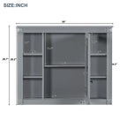 Meuble-lavabo moderne de salle de bains de 36 po avec vasque sur plan, armoire à miroir, 2 portes et 2 tiroirs