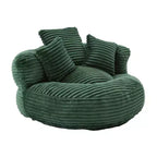 Bean Bag Sofa for Adults Kids, Oversized Corduroy Bean Bag Chair with 3 Pillows & Armrest for Living Room Bedroom