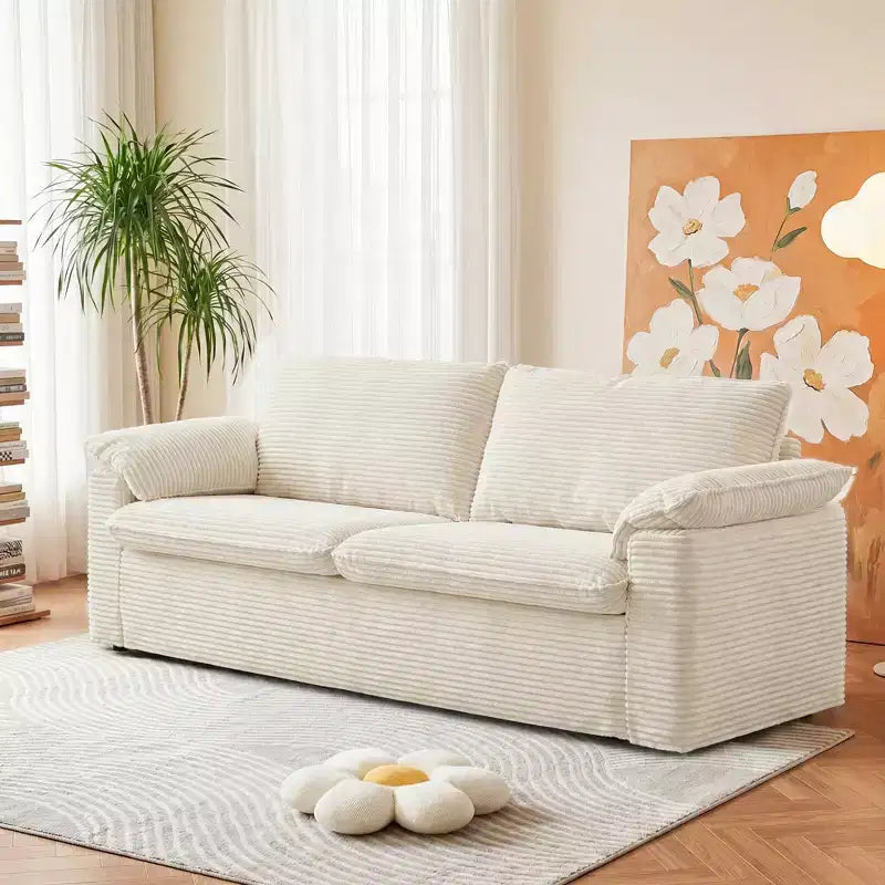 Canapé 2 places Dyonery 86 Cloud, assise profonde et coussins d’accoudoirs larges, structure robuste et conception ergonomique respirante