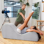 Avana elegante chaise longue voor yoga - Gemaakt in de VS - Ideaal voor stretchen, ontspanning, sporten en meer, 60D x 18W x 26H inch, lichtgrijs