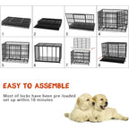 Cage pour chien BOSSIN robuste et indestructible de 48/38 po, chenil anti-fugue avec roulettes verrouillables