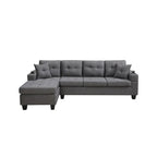 Ecksofa für das Wohnzimmer mit L-förmiger Chaiselongue und Getränkehalter