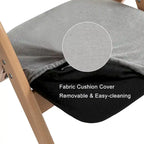 Wooden Stackable Dining Folding Chairs with Padded Seats(Set of 4)