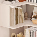 Eckbücherregal aus Holzwerkstoff mit 6 Ablagen