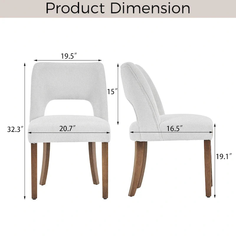 Ensemble de 4 chaises de salle à manger rembourrées en tissu