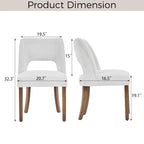 Ensemble de 4 chaises de salle à manger rembourrées en tissu