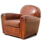 Pasargad Home Paris Clubsessel aus echtem Leder, Braun